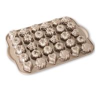 Nordic Ware Bundt Tea Cakes and Candies Pan, Original Cast Aluminium Cake Tin, Non-Stick Cakelet Pan, Mini Cake Baking Tray Made in the USA, Colour: Toffee