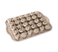 Nordic Ware Bundt Teacake and Candies Pan, Cast Aluminium Mini Cake Tin for Baking, Non-Stick Kitchen Accessories Made in The USA, Colour: Toffee