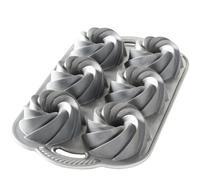 Nordic Ware Cakelet Tin: 6 Hole Nordicware Silver Heritage Bundt Tin