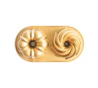 Nordic Ware Classic Bundt Duet, 5 Cups, Gold