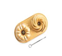 Nordic Ware Classic Duet Pan & Reusable Bundt Thermometer - Gold Nordic Ware Gold