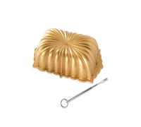 Nordic Ware Classic Fluted Loaf Pan & Reusable Bundt Thermometer - Gold Nordic Ware Gold