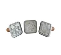 Nordic Ware Cookie Stamps, 3-Inch Squares, Silver