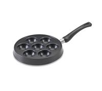 Nordic Ware Danish Ebelskiver Pan, Cast-Aluminium Danish Pancake Frying Pan, Danish Pancake Pan for 7 Ebelskiver Pancakes, Mini Pancake Maker, Colour: Black