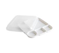 Nordic Ware Divided Meal Tray with Lid, White, Microwave Safe Polypropylene