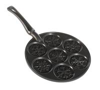 Nordic Ware Falling Snowflakes Pancake Pan, Cast-Aluminium Pancake Frying Pan, Pancake Pan for 7 Pancakes, Mini Pancake Maker - Black