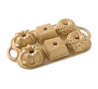 Nordic Ware Geo Bundtlette Pan Gold