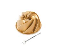 Nordic Ware Heritage 6-Cup Bundt Pan & Reusable Bundt Thermometer - Gold Nordic Ware Gold