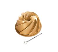 Nordic Ware Heritage Bundt Pan & Reusable Bundt Thermometer - Gold Nordic Ware Gold