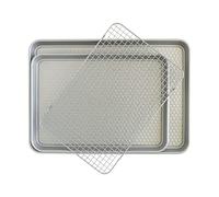 Nordic Ware Honeycomb Embossed Nonstick Baking and Cooling Set, Silver, 3-Piece