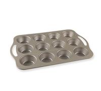 Nordic Ware Muffin Pan, Steel PFOA-free nonstick, Silver, 12 Cavity