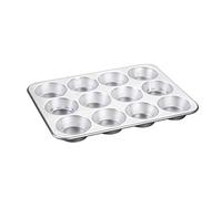Nordic Ware Naturals 12 Cavity Muffin Pan, Cupcake Tray with Superior Heat Conductivity, Premium Bakeware for Evenly Browned Treats, Made in the USA, Silver