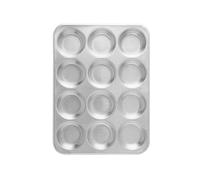 Nordic Ware Naturals 12 Cavity Muffin Pan, Cupcake Tray with Superior Heat Conductivity, Premium Bakeware for Evenly Browned Treats, Made in the USA, Silver