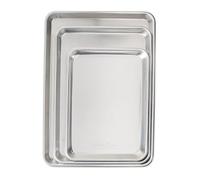 Nordic Ware Naturals 3 Piece Baker's Delight Set, Natural Aluminium Baking Sheet with Superior Heat Conductivity, Premium Bakeware Made in The USA, Silver, Aluminum