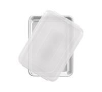 Nordic Ware Naturals 9" x 13" Rectangular Cake Pan with Lid, Natural Aluminium Baking Tin with Superior Heat Conductivity, Premium Bakeware Made in the USA, Silver