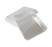 Nordic Ware Naturals 9" x 13" Rectangular Cake Pan with Lid, Natural Aluminium Baking Tin with Superior Heat Conductivity, Premium Bakeware Made in the USA, Silver