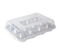 Nordic Ware Muffin Pan Naturals 12-Cavity, High-Domed Lid, Superior Heat Conductivity, Silver