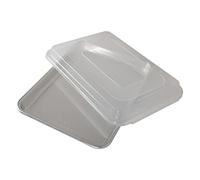 Nordic Ware Naturals Baker's Quarter Sheet with Lid, Aluminium Tray, Premium Bakeware to Bake and Reheat Small Meals, Made in The USA, Colour: Silver