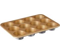 Nordic Ware Naturals Non-Stick 12 Cavity Muffin Pan, Cupcake Tray with Superior Heat Conductivity, Premium Bakeware for Evenly Browned Treats, Made in The USA, Silver