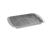 Nordic Ware Oven Crisp Baking Tray, Aluminium Crisping Tray with Carbon Steel Rack, Premium Bakeware Made in The USA, Colour: Silver