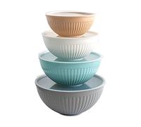 Nordic Ware Prep and Serve Mixing Bowls Set, 8-Piece, Earth-Tones