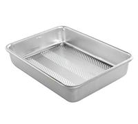 Nordic Ware Prism 9" x 13" Rectangular Cake Pan, Aluminium Baking Tin with Improved Airflow, Premium Bakeware Made in The USA, Silver