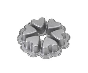 Nordic Ware Retro Romantic Durable Heart-shaped Cake Pan, Red