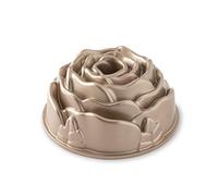 Nordic Ware Rose Cast Bundt Pan, Non-Stick Aluminium Tin with Fluted Centre for Even Baking, Premium Bakeware Made in the USA, Toffee