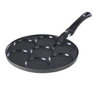 Nordic Ware Scandinavian Silver Dollar Pancake Pan, Cast-Aluminium Pancake Frying Pan, Pancake Pan for 7 Pancakes, Mini Pancake Maker - Black,17.5 x 10.2 x 2.5
