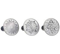Nordic Ware Starry Night Cookie Stamps (Set of 3), Sturdy Cast Aluminium Cookie Stamp Set, Cookie Press Set Made in The USA, Sturdy and Durable Biscuit Maker Press Set, 01270 Silver