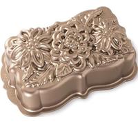 Nordic Ware Wildflower Loaf Pan, Original Cast Aluminium Tin, Bundt Cake Tin with Floral Pattern, Cake Mould Made in The USA, Colour: Toffee, 6-Cup Capacity