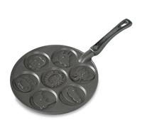 Nordic Ware Zoo Friends Pancake Pan, Cast-Aluminium Pancake Frying Pan, Pancake Pan for 7 Pancakes, Mini Pancake Maker - Black 01980