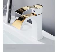 nordic waterfall simple full copper toilet home hot and cold washbasin washbasin wash basin faucet, platinum waterfall (undercounter basin)