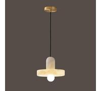 Nordic White Cloud Stone Pendant Lamp Spain Mica Stone Single Head Bedroom Ceiling Chandelier E27 Adjustable Hanging Pendant Lighting Fixture for Kitchen Island Dining Room Living Room