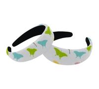 Nordic Wind Butterfly Silhouettes Womens Headbands, Vintage Thick Hair Bands, 2 Packs Velvet Padded Headbands for Girls, Wide Hair Band Hoops