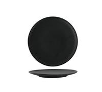 Nordic wind household simple and exquisite ceramic underglaze color round dish -10.5 "flat-edged shallow dish black.