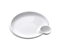 Nordic wind household simple pure white ceramic frame French fries plate -10-inch round plate with sauce