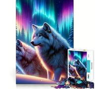 Nordic Wolf Winter Nature Hard Jigsaw Puzzle for Adults 1000 Pieces Smart Game Home Enjoy Image Assembly Festive Gift (38x52cm)