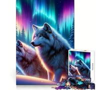 Nordic Wolf Winter Nature Hard Jigsaw Puzzle for Adults 1000 Pieces Smart Game Home Enjoy Image Assembly Festive Gift (38x52cm)