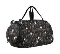 Nordic Wolverine Foxfire Black Small Gym Bag with Shoes Compartment Large Capacity Carry On Bag for Boys and Girls bolso para gym