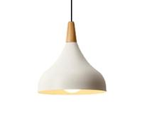 Nordic Wood Decoration chandelier,Modern Pastoral Metal Pendant Light,E27 Base Single Head Hanging Light,Indoor Adjustable Height for Kitchen Island Dining Room Bedroom(Ash) (White)