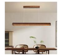 Nordic Wood Grain Chandelier - Simple Long Pendant Lamp for Dining Room & Kitchen Artistic Home Lighting Fixture 100cm Available in White & Dark Colors