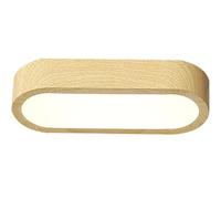 Nordic Wood Grain Oval Flush Mount Ceiling Light Modern Minimalist Close to Ceiling Lamp Indoor Home Decor Fixtures for Hallway Entryway Corridor(Walnut,Neutral Light)/Wood/White Light