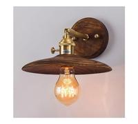 Nordic Wood Wall Sconce Adjustable Brass Wall Light with On/Off Switch | Modern Solid Wood Wall Lamp | Retro Vintage Indoor Wall Lighting Fixture E27 Hardwired | Home Decoration