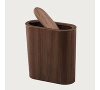 Nordic Wooden Garbage Can - Ultra-Slim Bathroom & Kitchen Trash Bin Creative Rotating LidWaste Basket for Office & Home Use Stylish Space-Saving Design