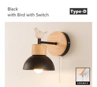 Nordic Wooden Wall Lamp with Switch E27 LED Bedroom Bedside Lamp Living Room Ais