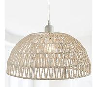 Nordic Woven Rattan Pendant Lamp Chandelier Cover Hemp Rope Lampshade Retro Ceiling Light E26 Wicker Pendant Light Shade for Kitchen Islands Dining Room Living Room