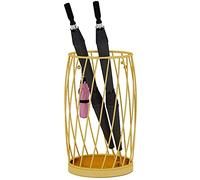 Nordic Wrought Iron Umbrella Stand, Multifunctional Holder with Hook, Stylish Hollow Bucket Design, Ideal for Storing Folding Umbrellas, Home & Office Storage Solution