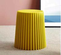 Nordic Yellow Plastic Stool - Thickened Round Makeup Stool for Living Room Simple Design Home Furniture Stylish and Seating Solution