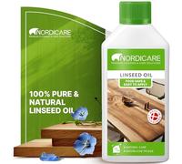 Nordicare Linseed Oil for Wood - Pure & Natural Linseed Oil for The Entire Indoor Area - Food-Safe Linseed Oil for Wood Furniture - Underlines The Original Wood Structure - Made in Denmark (500ml)